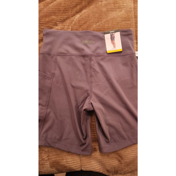 Women's DKNY Bike Shorts Black/Purple Size M - Picture 6 of 7